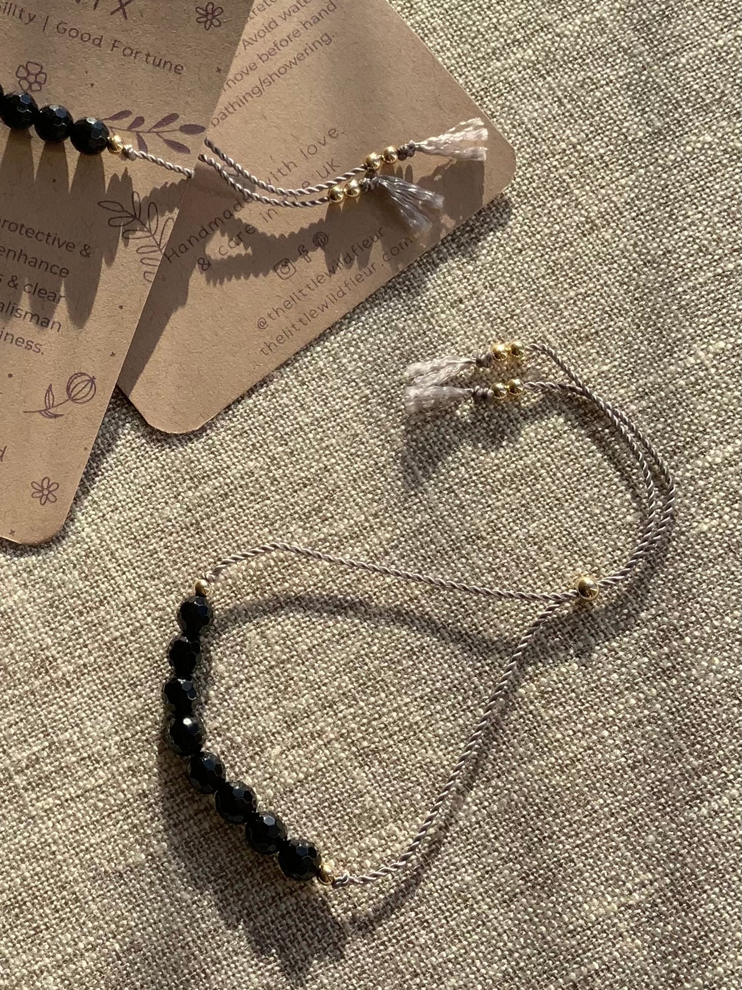 Black onyx Lucky 8 Bracelet | Adjustable Bracelet