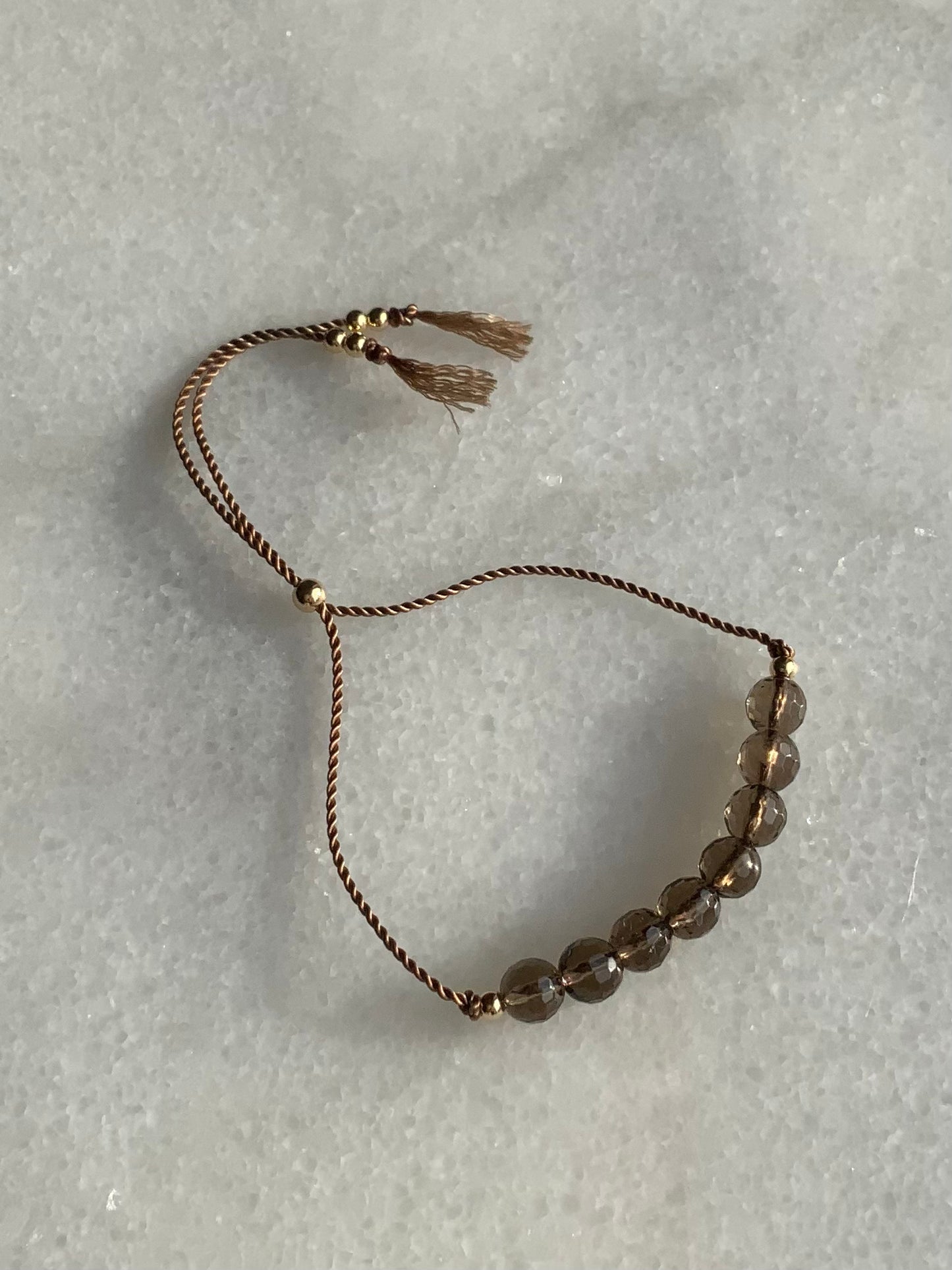 Smoky Quartz Lucky 8 Adjustable Bracelet