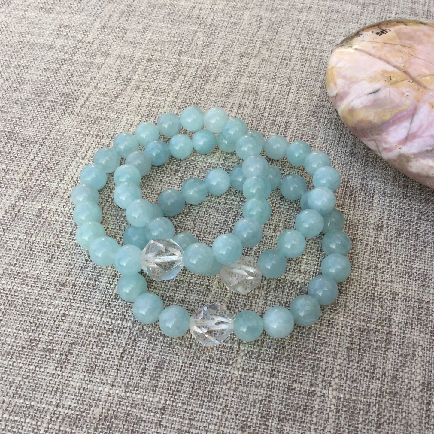 Soothe | Aquamarine & Clear Quartz Crystal Healing Bracelet