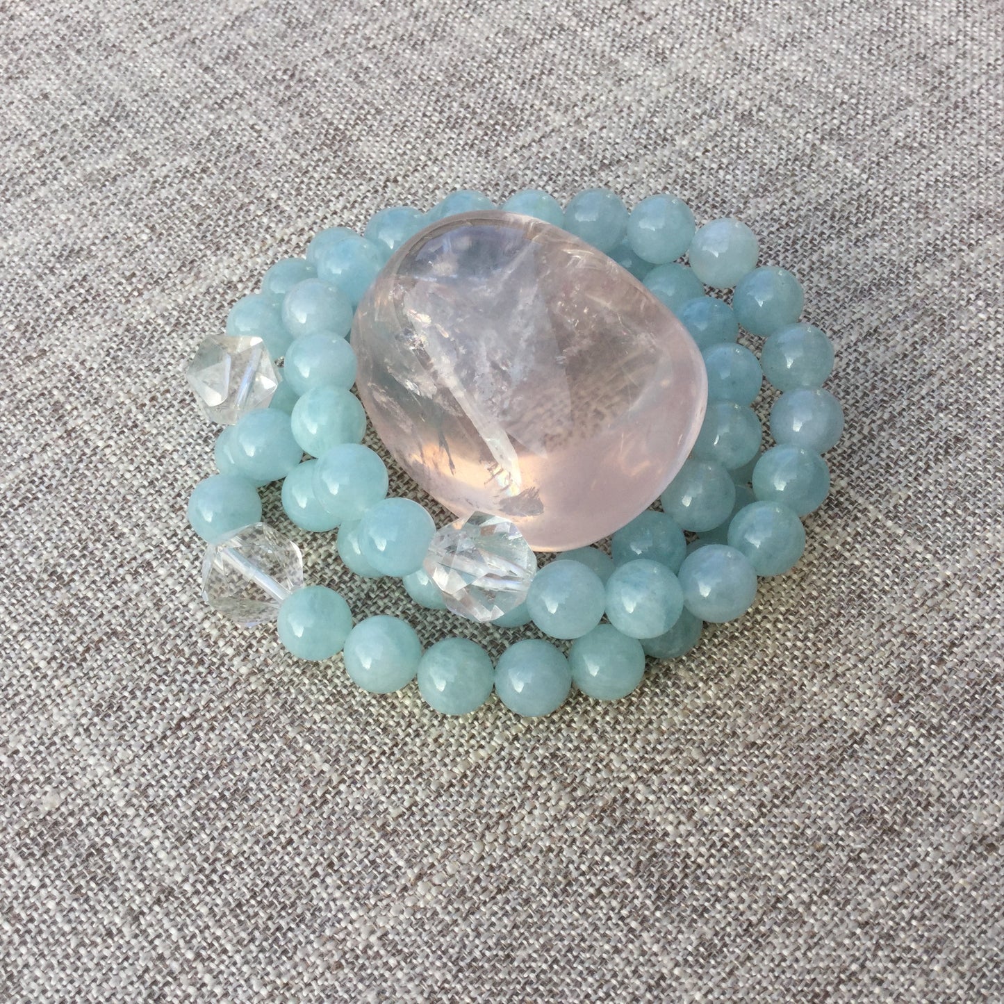 Soothe | Aquamarine & Clear Quartz Crystal Healing Bracelet