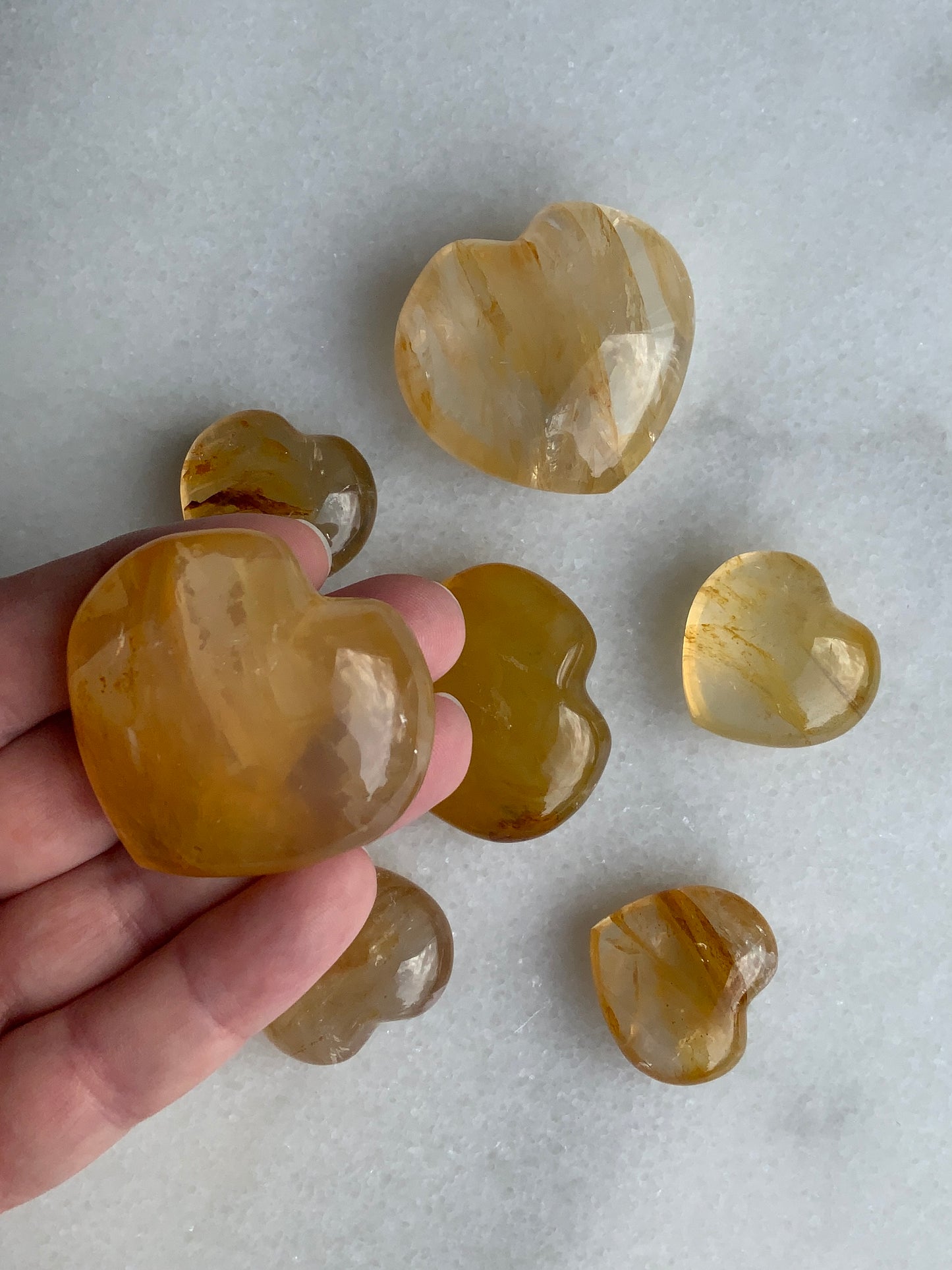 Golden Healer Quartz Puff Hearts | Choose Your Heart