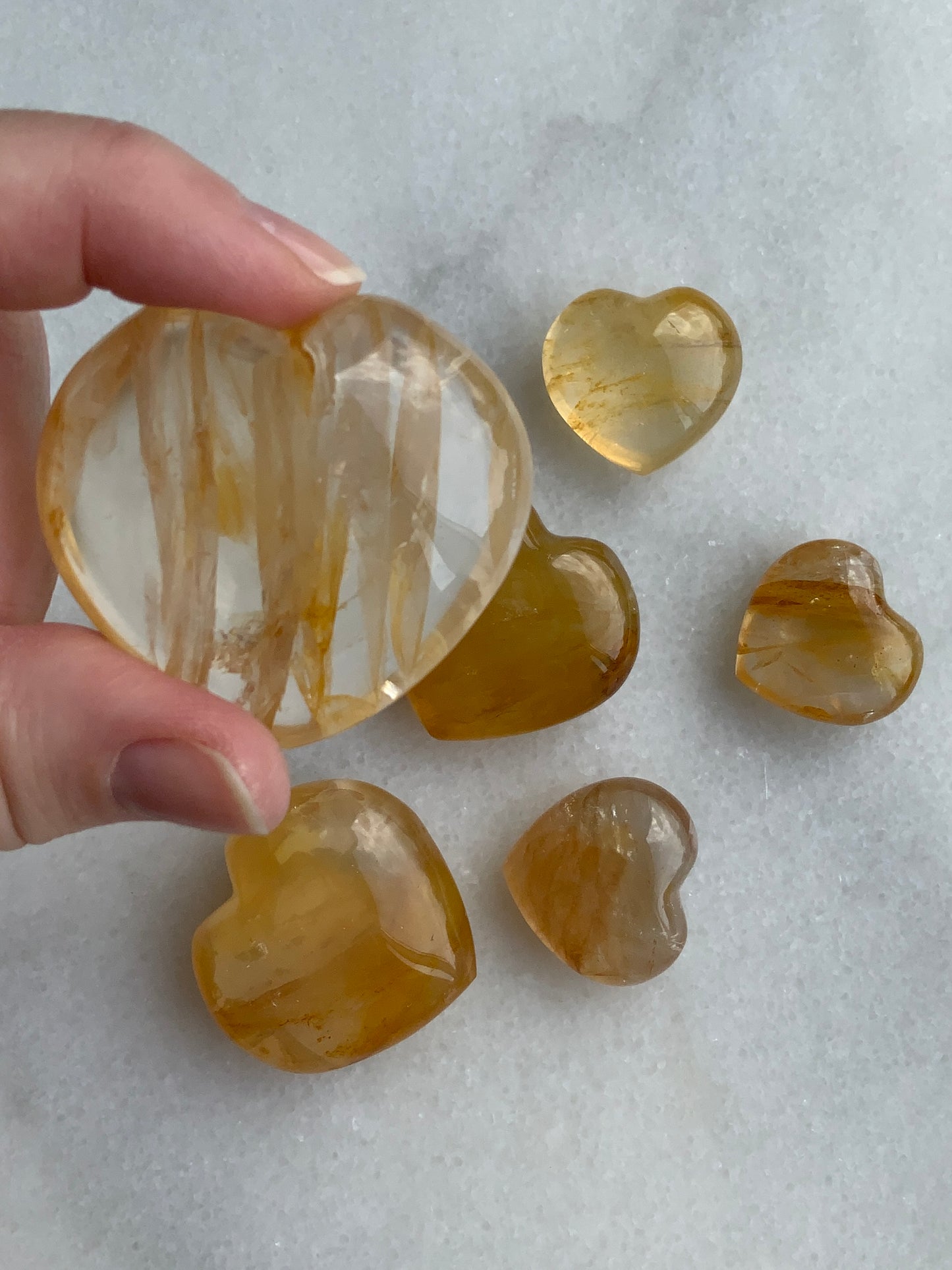 Golden Healer Quartz Puff Hearts | Choose Your Heart