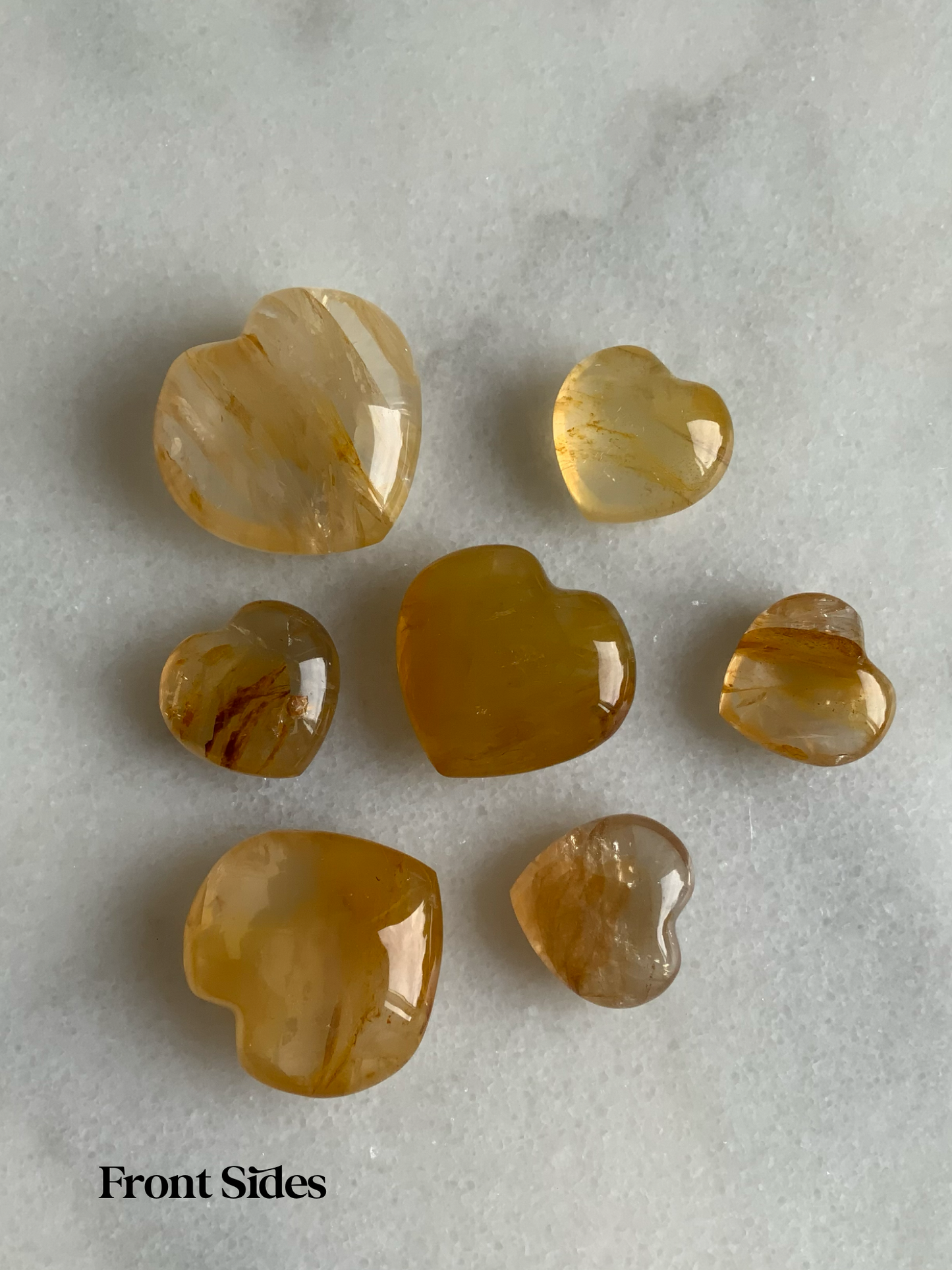 Golden Healer Quartz Puff Hearts | Choose Your Heart