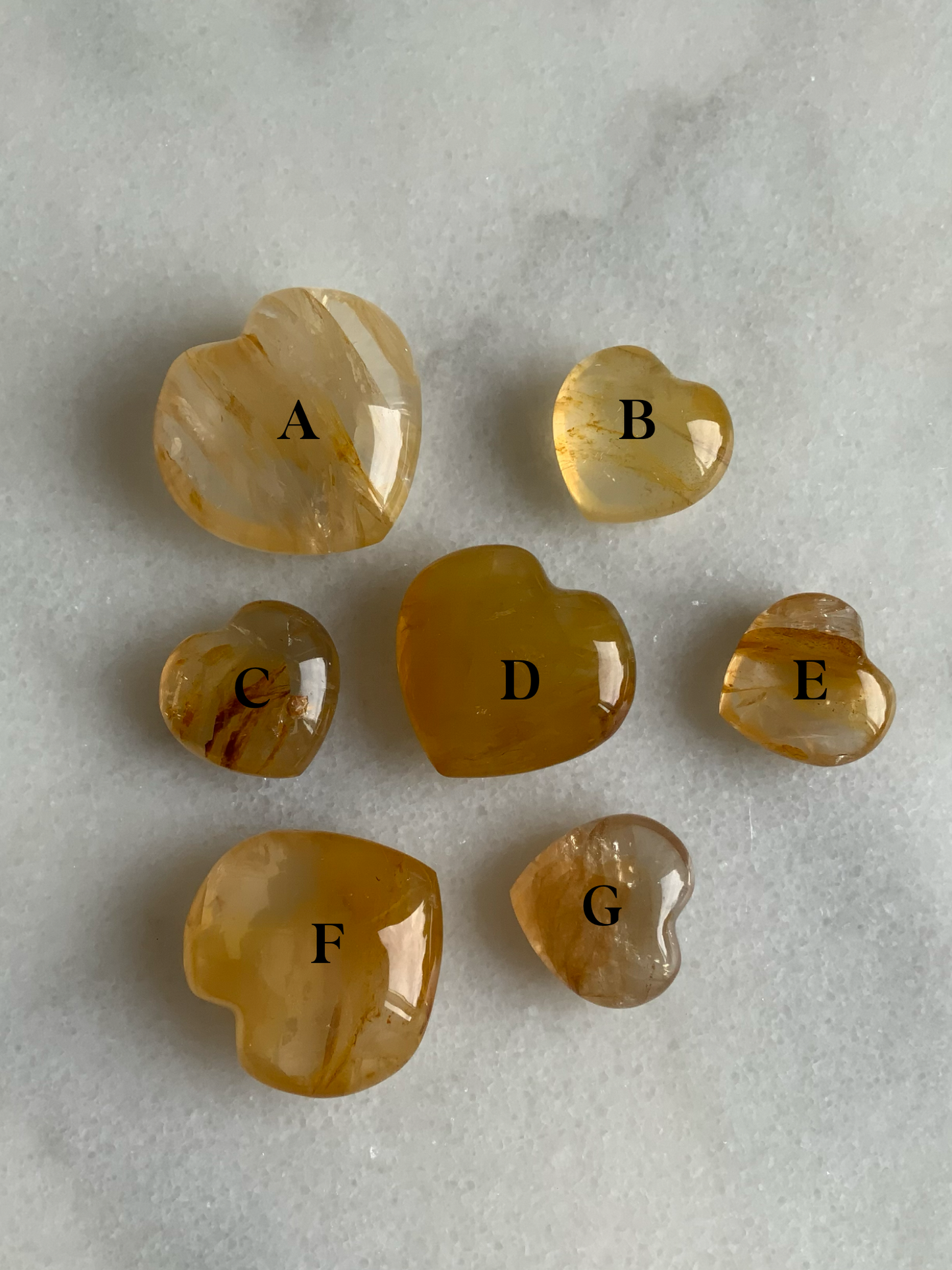 Golden Healer Quartz Puff Hearts | Choose Your Heart