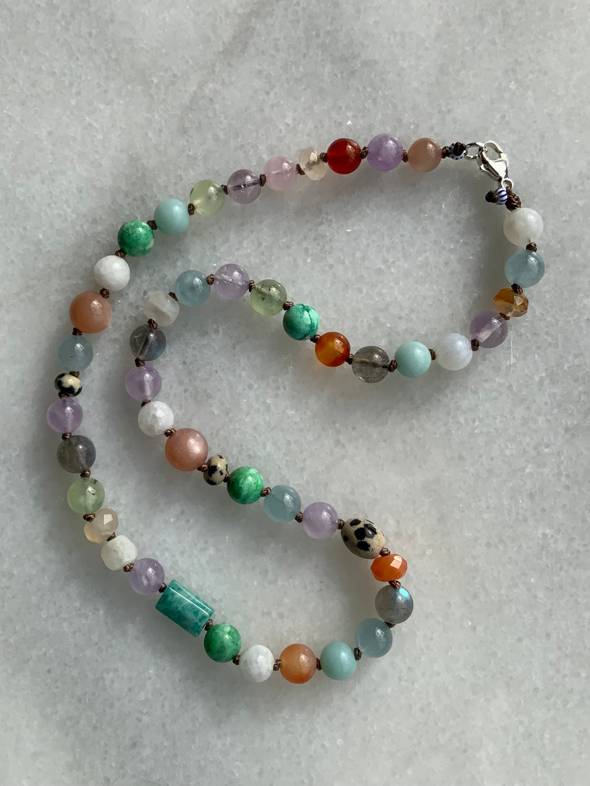 Rainbow Pop Knotted Beaded Necklace