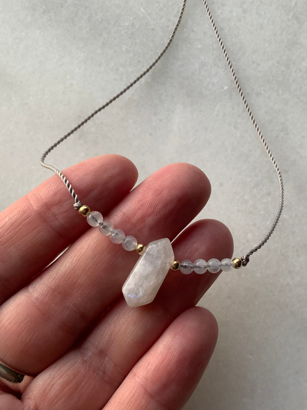 Moonstone Adjustable DT Pendant Necklace