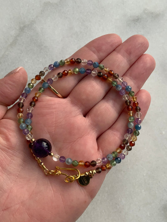 Rainbow Chakra Skinny Necklace