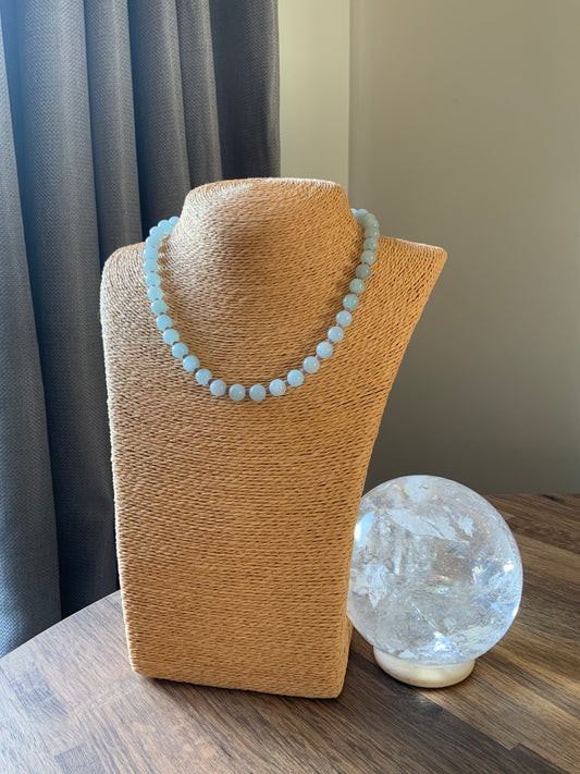 Aquamarine Crystal Candy Necklace