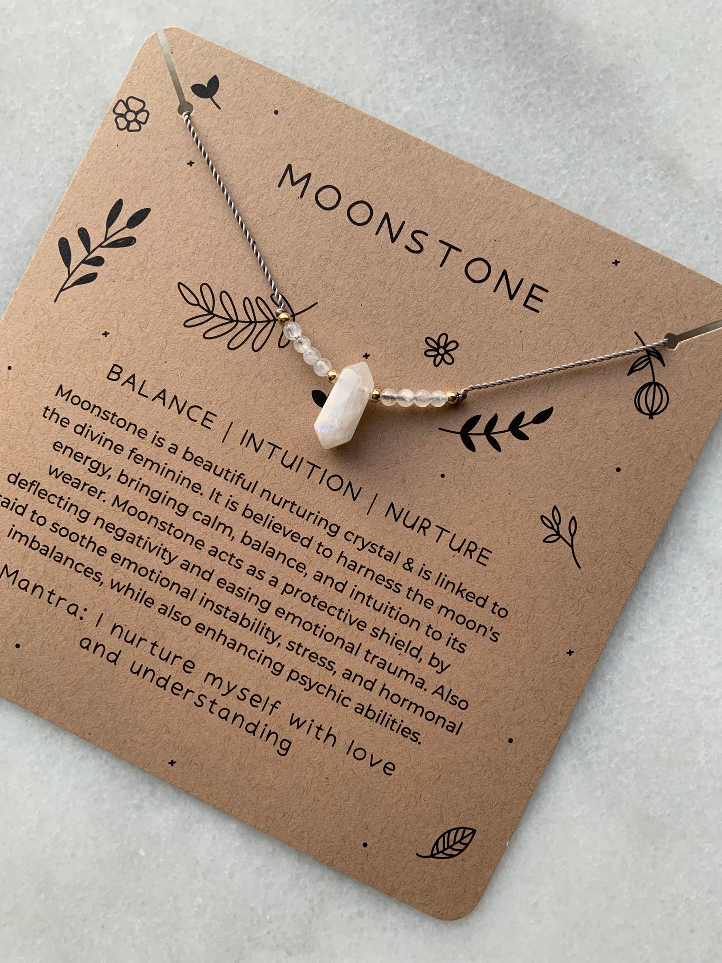 Moonstone Adjustable DT Pendant Necklace
