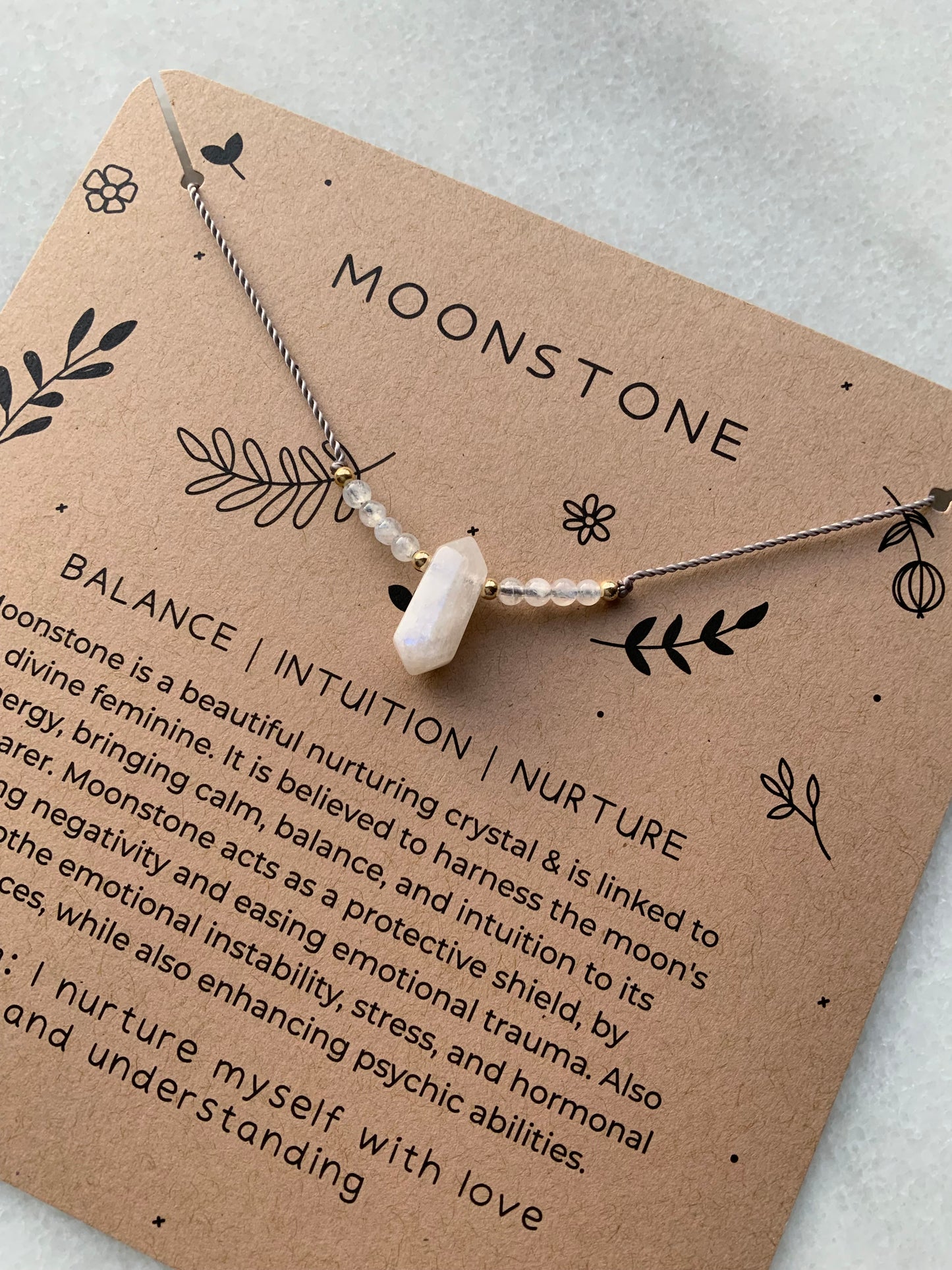 Moonstone Adjustable DT Pendant Necklace