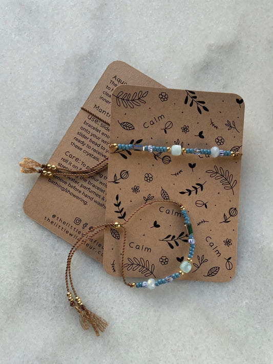 CALM Adjustable Bracelet With Aquamarine