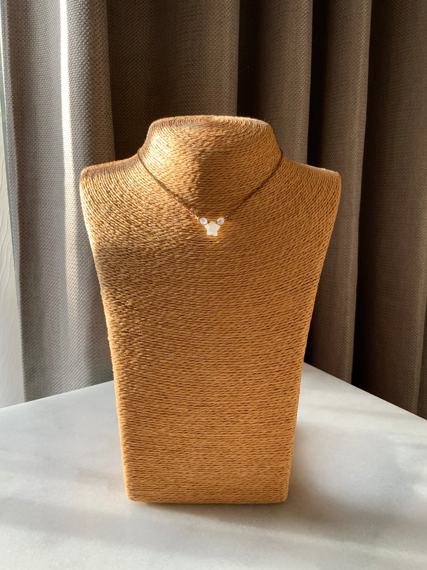 Luminous Adjustable Moonstone STAR Necklace