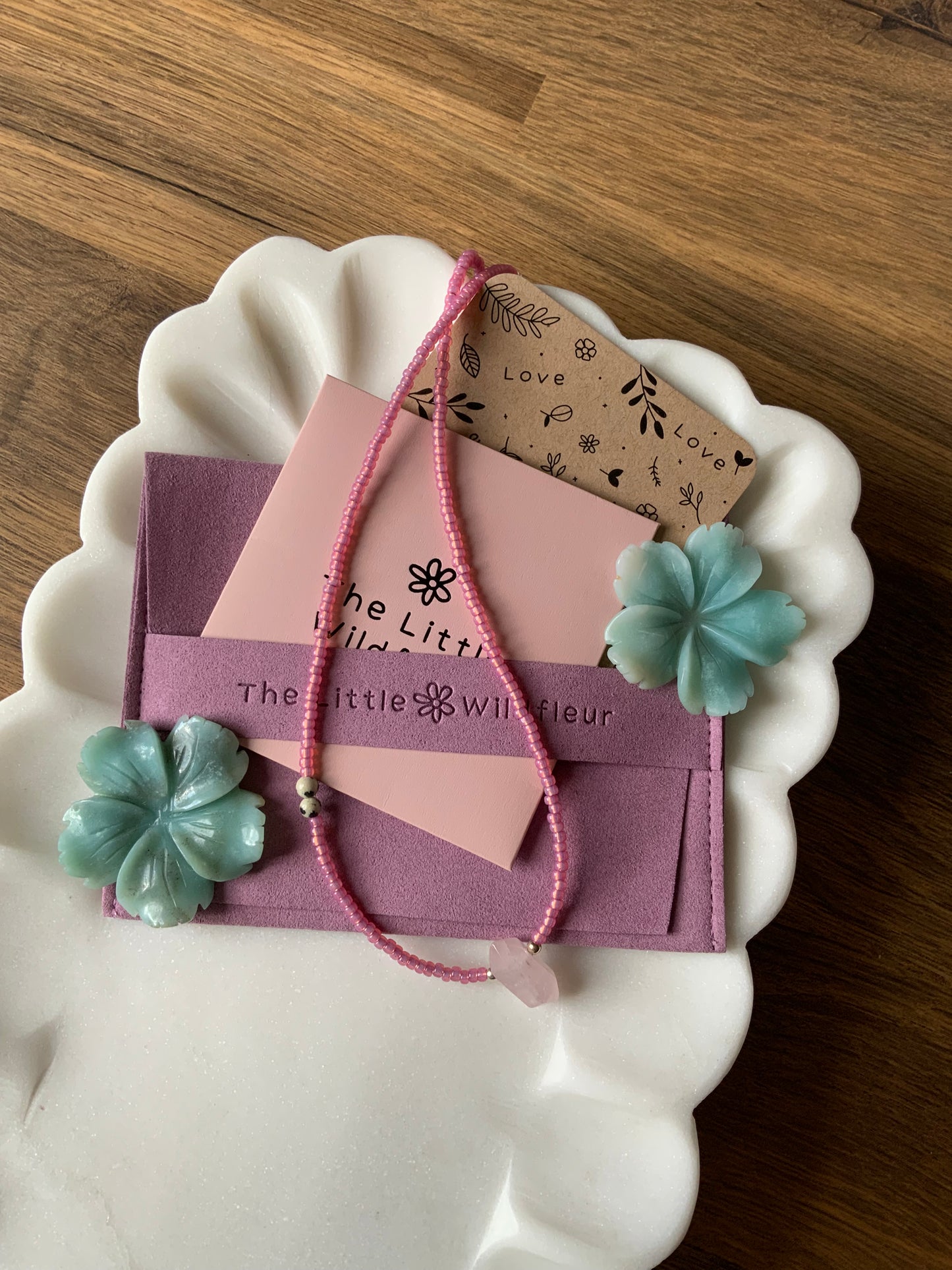 The Zoe Rose Quartz DT Pendant Necklace
