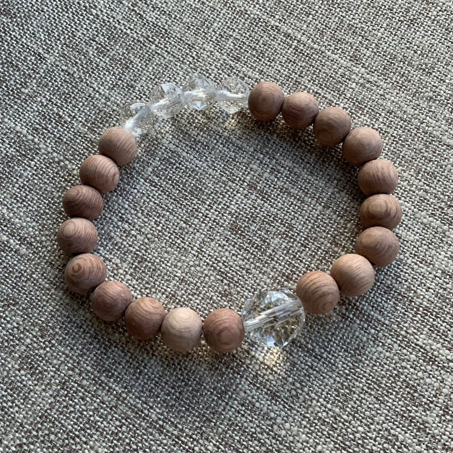 Inner Knowing | Clear Quartz With Rosewood | Aromatherapy Diffuser Bracelet | Crystal Healing Bracelet