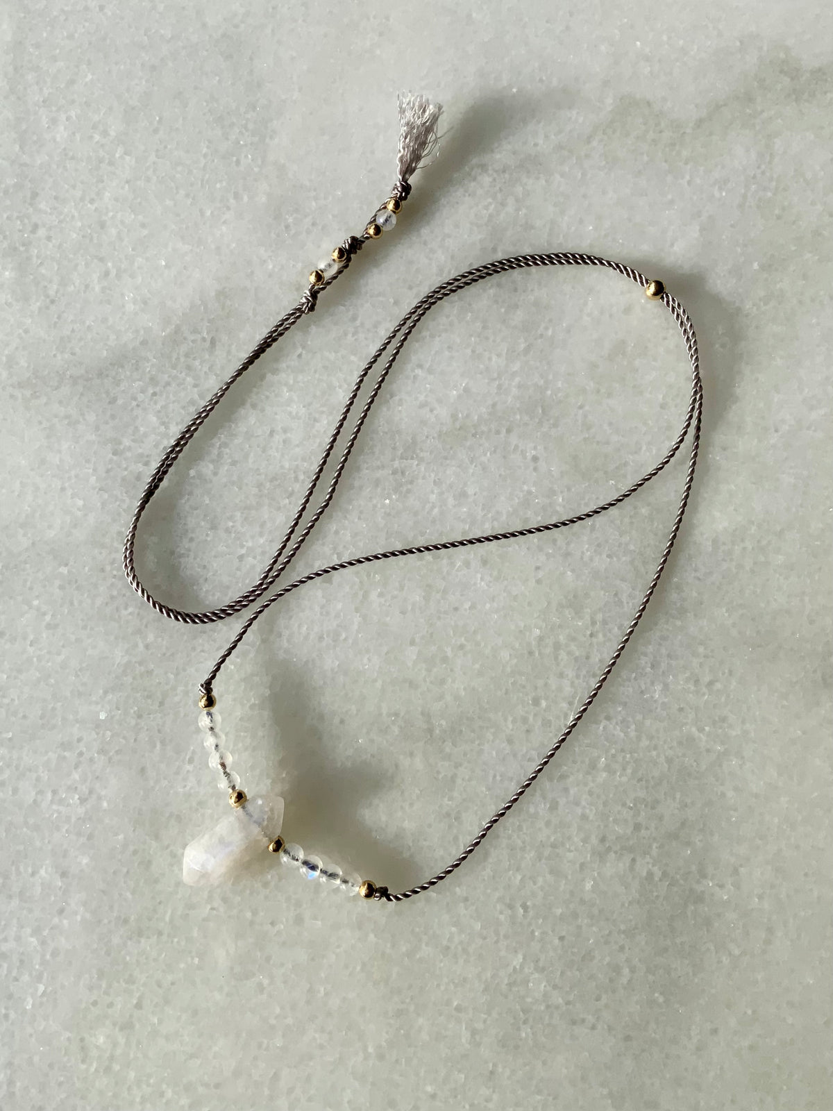 Moonstone Adjustable DT Pendant Necklace
